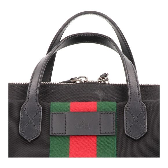 Gucci GG Briefcase Black Business Handbag Tote Stripe - Picture 12 of 13